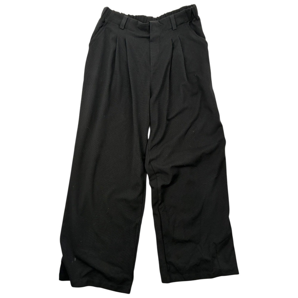 HALARA Oversized Wide-Leg Black Pleated Trousers